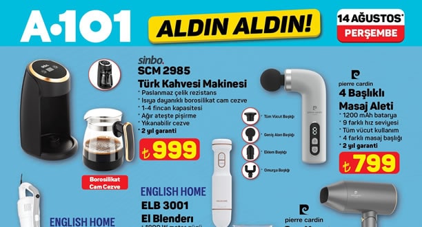 A101 14 Ağustos 2025 Aktüel Ürünler Kataloğu