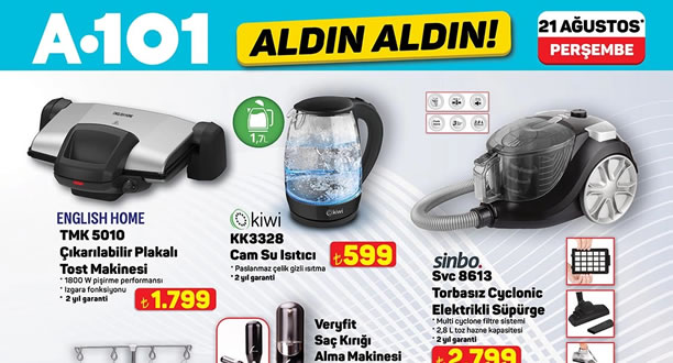 A101 21 Ağustos 2025 Aktüel Ürünler Kataloğu