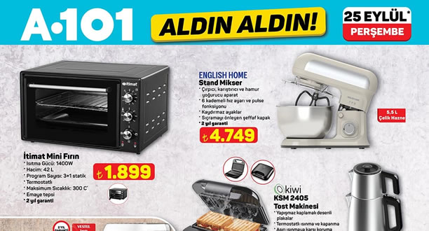 A101 25 Eylül 2025 Aktüel Ürünler Kataloğu