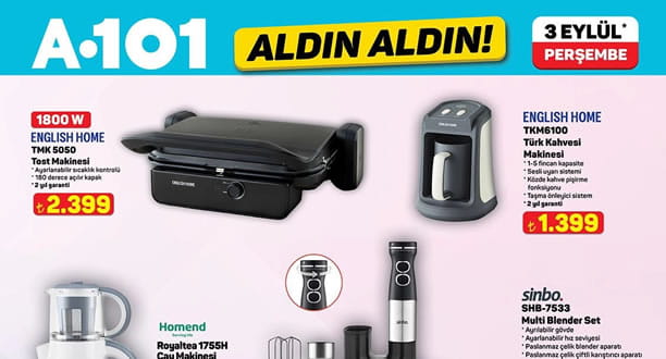 A101 3 Eylül 2026 Aktüel Ürünler Kataloğu