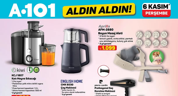 A101 6 Kasım 2025 Aktüel Ürünler Kataloğu