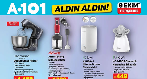 A101 9 Ekim 2025 Aktüel Ürünler Kataloğu